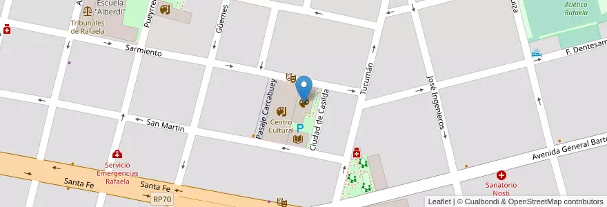 Mapa de ubicacion de Museo de la Fotografía en 阿根廷, Santa Fe, Departamento Castellanos, Municipio De Rafaela.