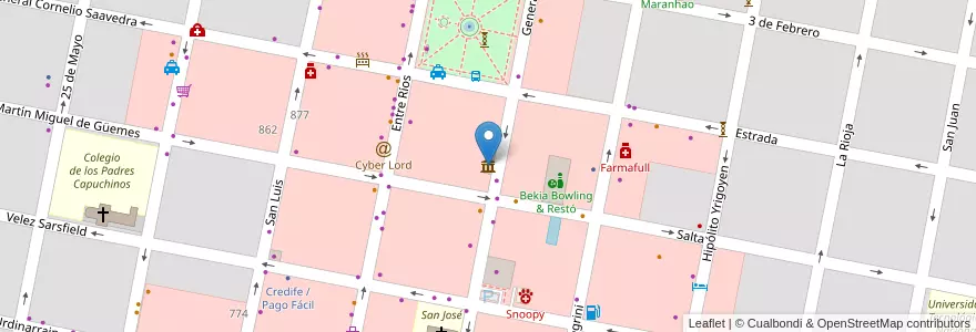 Mapa de ubicacion de Museo de la Imagen en Argentine, Province D'Entre Ríos, Departamento Concordia, Distrito Suburbios, Concordia, Concordia.
