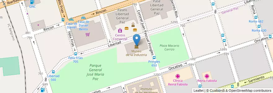 Mapa de ubicacion de Museo de la Industria en Arjantin, Córdoba, Departamento Capital, Pedanía Capital, Córdoba, Municipio De Córdoba.