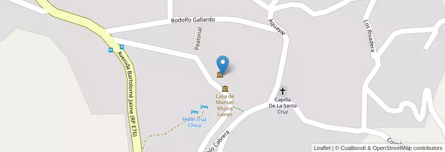 Mapa de ubicacion de Museo De Manuel Mújica Lainez en アルゼンチン, コルドバ州, Departamento Punilla, Pedanía Dolores, Municipio De La Cumbre.