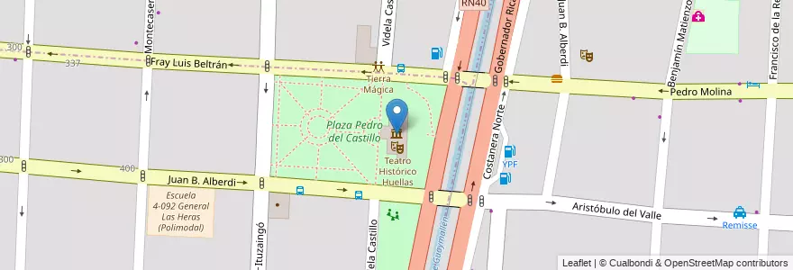 Mapa de ubicacion de Museo del Área Fundacional en الأرجنتين, تشيلي, Mendoza, Departamento Capital, Ciudad De Mendoza, Sección 3ª Parque O'Higgins.