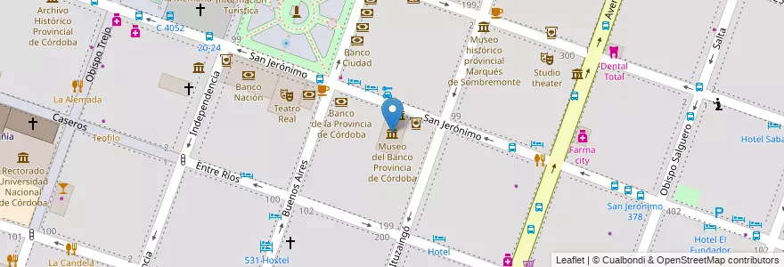 Mapa de ubicacion de Museo del Banco Provincia de Córdoba en Argentina, Córdoba, Departamento Capital, Pedanía Capital, Córdoba, Municipio De Córdoba.
