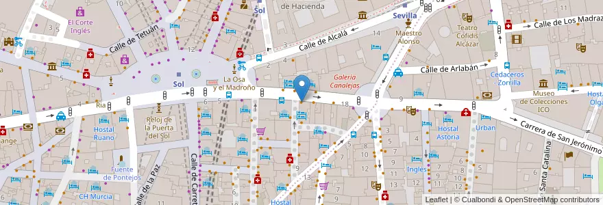 Mapa de ubicacion de Museo del Jamón en إسبانيا, منطقة مدريد, منطقة مدريد, Área Metropolitana De Madrid Y Corredor Del Henares, مدريد.