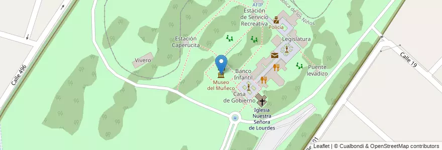 Mapa de ubicacion de Museo del Muñeco, Gonnet en 阿根廷, 布宜诺斯艾利斯省, Partido De La Plata, Manuel B. Gonnet.