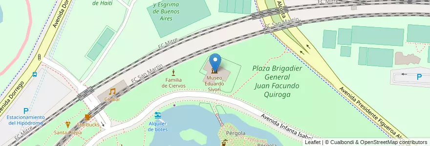 Mapa de ubicacion de Museo Eduardo Sívori, Palermo en 阿根廷, Ciudad Autónoma De Buenos Aires, 布宜诺斯艾利斯, Comuna 14.