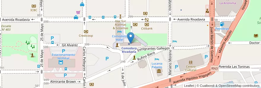 Mapa de ubicacion de Museo Ferroportuario en Аргентина, Чубут, Departamento Escalante, Comodoro Rivadavia.