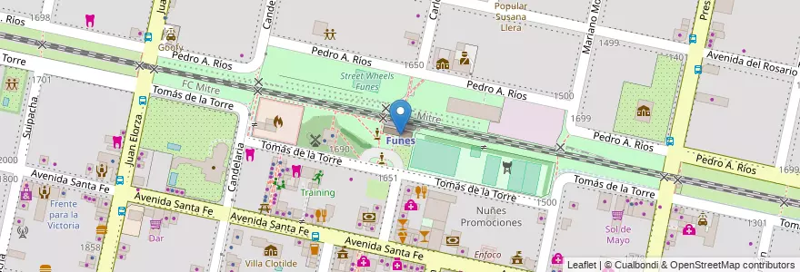Mapa de ubicacion de Museo Ferroviario Juan Murray en Arjantin, Santa Fe, Departamento Rosario, Municipio De Funes, Funes.