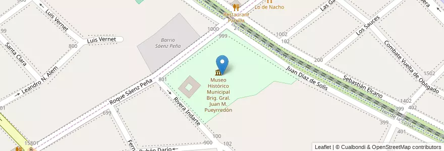 Mapa de ubicacion de Museo Histórico Municipal Brig. Gral. Juan M. Pueyrredón en アルゼンチン, ブエノスアイレス州, Partido De San Isidro, Acassuso.