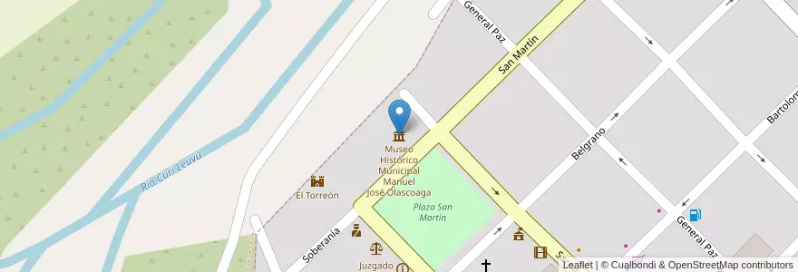 Mapa de ubicacion de Museo Histórico Municipal Manuel José Olascoaga en Arjantin, Şili, Neuquén, Departamento Chos Malal, Chos Malal, Chos Malal.
