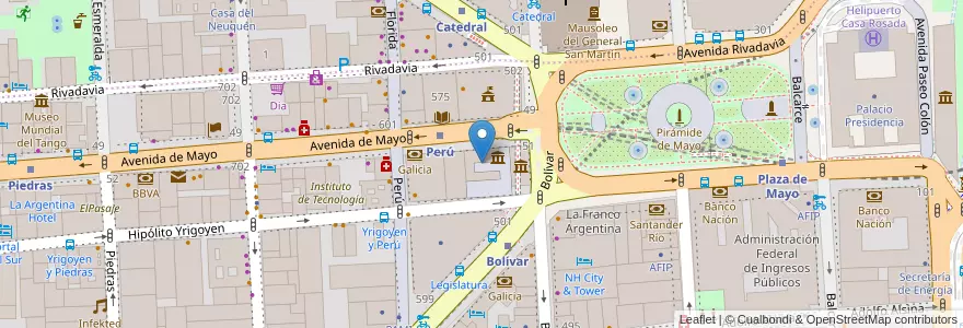 Mapa de ubicacion de Museo Histórico Nacional del Cabildo y de la Revolución de Mayo, Montserrat en アルゼンチン, Ciudad Autónoma De Buenos Aires, Comuna 1, ブエノスアイレス.