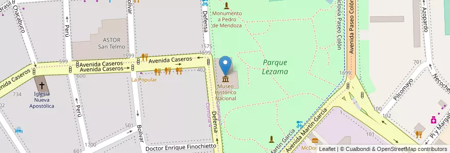 Mapa de ubicacion de Museo Histórico Nacional, San Telmo en Argentina, Ciudad Autónoma De Buenos Aires, Comuna 4, Comuna 1, Buenos Aires.