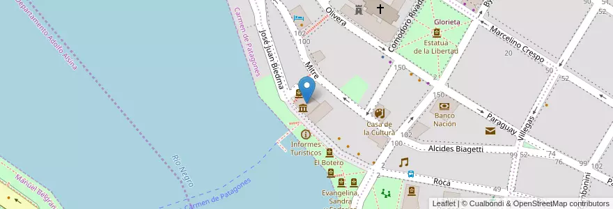 Mapa de ubicacion de Museo Histórico Regional Emma Nozzi en Argentinië, Buenos Aires, Partido De Patagones, Carmen De Patagones.