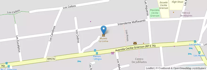 Mapa de ubicacion de Museo La Loma en Argentina, Córdova, Departamento Punilla, Pedanía Dolores, Municipio De Los Cocos.