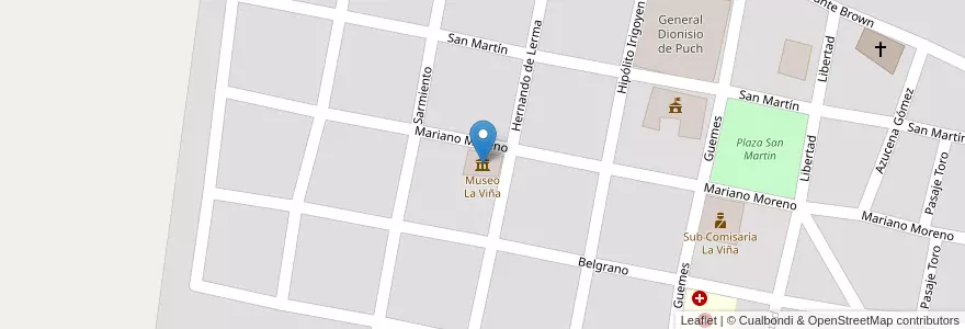 Mapa de ubicacion de Museo La Viña en Arjantin, Salta, La Viña, Municipio De La Viña, La Viña.