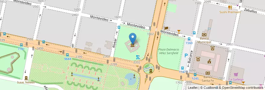 Mapa de ubicacion de Museo Municipal de Bellas Artes "Juan B. Castagnino" en الأرجنتين, سانتا في, Departamento Rosario, Municipio De Rosario, روساريو.