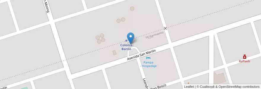 Mapa de ubicacion de Museo Municipal de Colonia Barón en アルゼンチン, ラ・パンパ州, Departamento Quemú Quemú, Municipio De Colonia Barón, Colonia Baron.