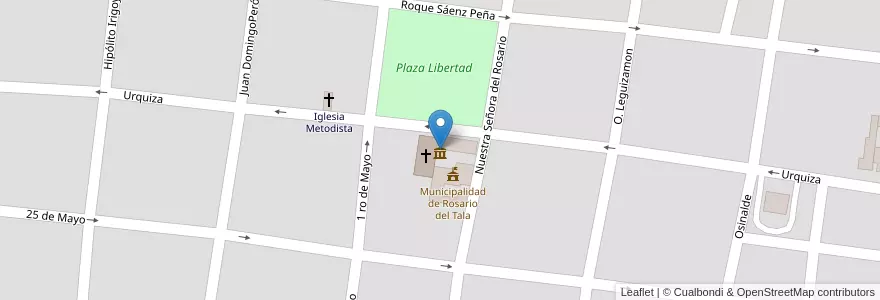 Mapa de ubicacion de Museo Municipal "Rosario del Tala" en 阿根廷, 恩特雷里奥斯省, Departamento Tala, Distrito Pueblo Segundo, Rosario Del Tala.