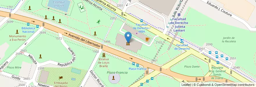 Mapa de ubicacion de Museo Nacional de Bellas Artes, Recoleta en آرژانتین, Ciudad Autónoma De Buenos Aires, Comuna 2, Buenos Aires.