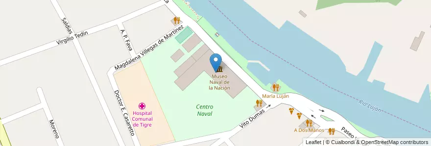 Mapa de ubicacion de Museo Naval de la Nación en Arjantin, Buenos Aires, Partido De Tigre, Tigre.