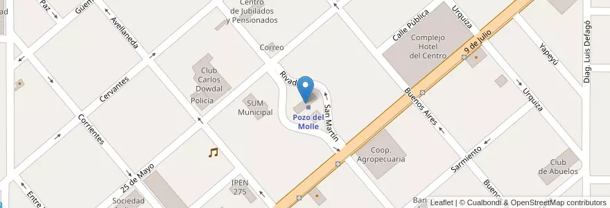 Mapa de ubicacion de Museo Pablo Recla en Arjantin, Córdoba, Departamento Río Segundo, Pedanía Calchín, Municipio De Pozo Del Molle, Pozo Del Molle.