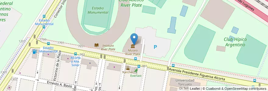 Mapa de ubicacion de Museo River Plate, Belgrano en 阿根廷, Ciudad Autónoma De Buenos Aires, 布宜诺斯艾利斯, Comuna 13.