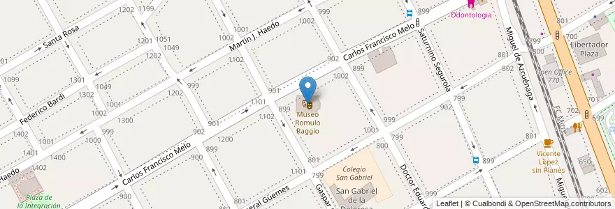 Mapa de ubicacion de Museo Romulo Raggio en アルゼンチン, ブエノスアイレス州, Partido De Vicente López, Vicente López.