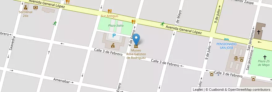 Mapa de ubicacion de Museo Rosa Galisteo de Rodriguez en アルゼンチン, サンタフェ州, Departamento La Capital, Santa Fe Capital, Santa Fe.