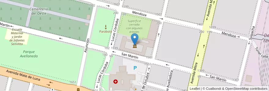 Mapa de ubicacion de Museo Universidad Nacional de Tucumán en 阿根廷, Tucumán, San Miguel De Tucumán, Departamento Capital, San Miguel De Tucumán.