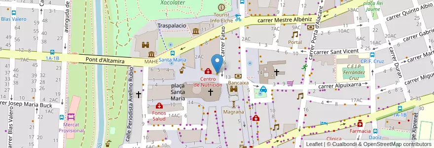 Mapa de ubicacion de Museum en Spanien, Valencianische Gemeinschaft, Alicante, El Baix Vinalopó, Elx / Elche.