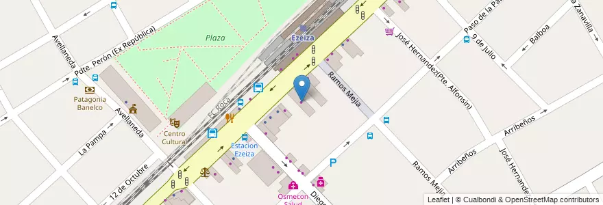 Mapa de ubicacion de Musimundo en Arjantin, Buenos Aires, Partido De Ezeiza, Ezeiza.