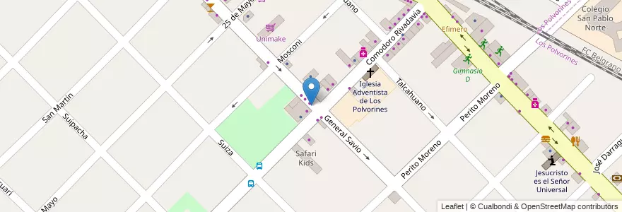 Mapa de ubicacion de Muss en Arjantin, Buenos Aires, Partido De Malvinas Argentinas, Los Polvorines.