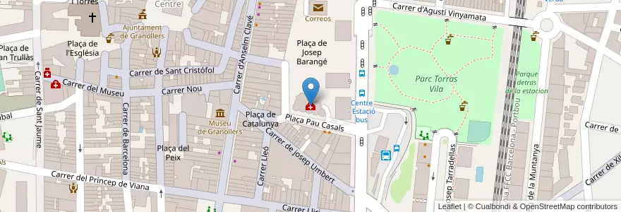 Mapa de ubicacion de Mútua del Carme en 西班牙, Catalunya, Barcelona, Vallès Oriental, Granollers.