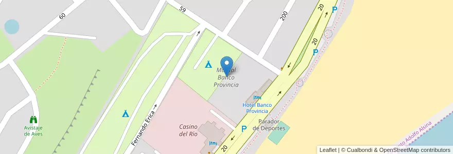 Mapa de ubicacion de Mutual Banco Provincia en Argentinië, El Condor.