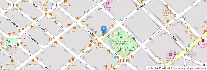 Mapa de ubicacion de Muu Lechería, Palermo en アルゼンチン, Ciudad Autónoma De Buenos Aires, ブエノスアイレス, Comuna 14.