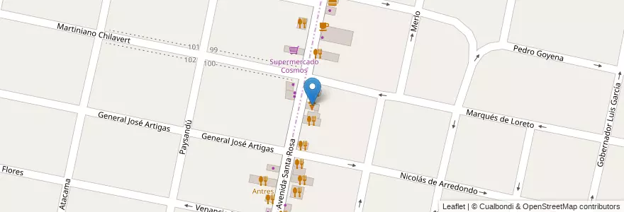 Mapa de ubicacion de Muu Lecheria en Arjantin, Buenos Aires, Partido De Morón, Castelar.