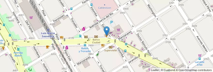Mapa de ubicacion de Muy Heladobar, Saavedra en Argentinië, Ciudad Autónoma De Buenos Aires, Comuna 12, Buenos Aires.