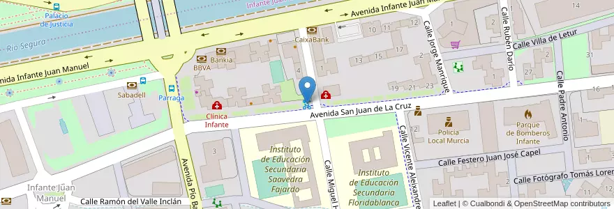 Mapa de ubicacion de MUyBICI: Avd S.Juan de la Cruz en Spanien, Region Murcia, Region Murcia, Área Metropolitana De Murcia, Murcia.