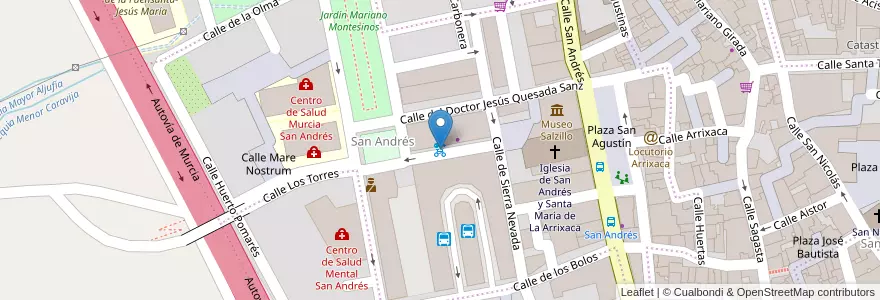 Mapa de ubicacion de MUyBICI: Estación de Autobuses en スペイン, ムルシア州, ムルシア州, Área Metropolitana De Murcia, Murcia.