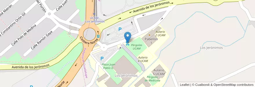 Mapa de ubicacion de MUyBICI: UCAM en Spanje, Murcia, Murcia, Área Metropolitana De Murcia, Murcia.