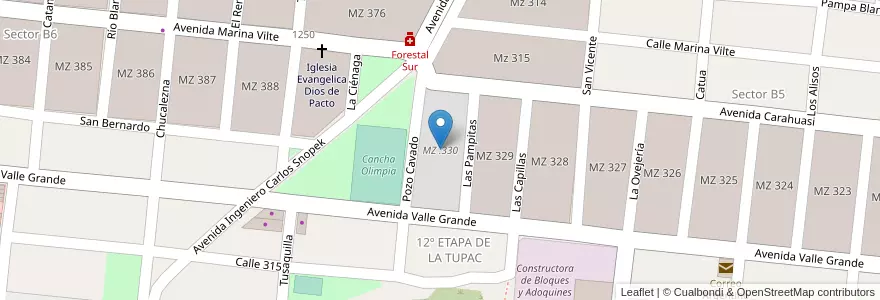 Mapa de ubicacion de MZ .330 en آرژانتین, Jujuy, Departamento Doctor Manuel Belgrano, Municipio De San Salvador De Jujuy, Alto Comedero.