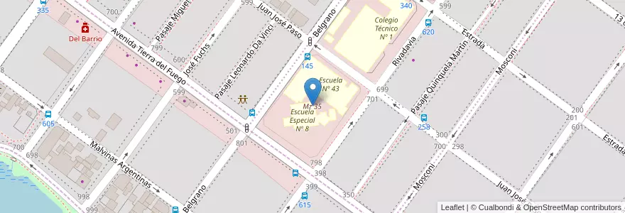 Mapa de ubicacion de Mz 35 en Arjantin, Santa Cruz, Şili, Mercado De La Ciudad, Deseado, Caleta Olivia.