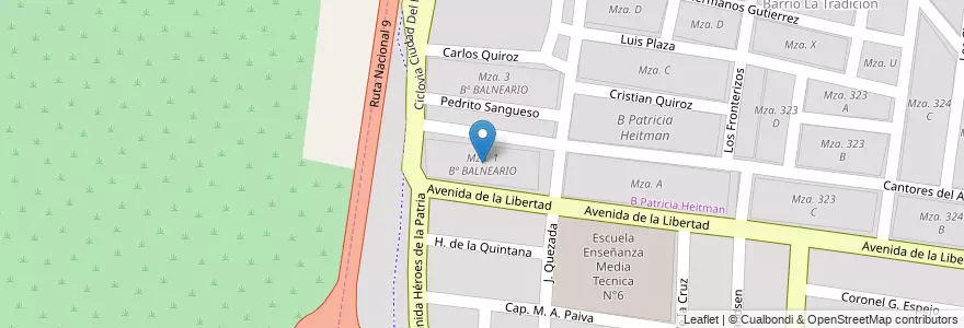 Mapa de ubicacion de Mza. 1 Bº BALNEARIO en Argentinië, Salta, Capital, Municipio De Salta.