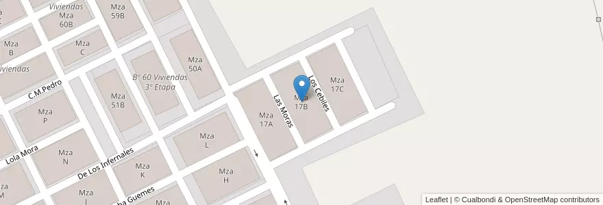 Mapa de ubicacion de Mza 17B en Arjantin, Salta, General Güemes, Municipio De Campo Santo.