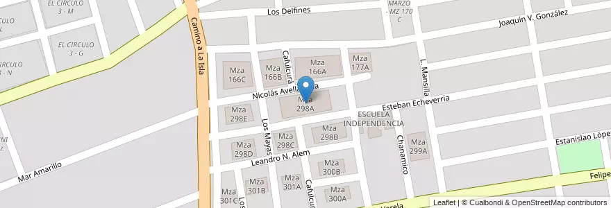 Mapa de ubicacion de Mza 298A en الأرجنتين, Salta, Capital, Municipio De Salta, Salta.