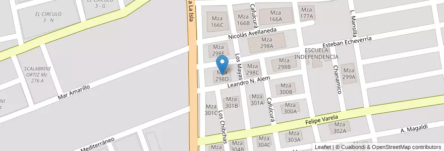Mapa de ubicacion de Mza 298D en Arjantin, Salta, Capital, Municipio De Salta, Salta.