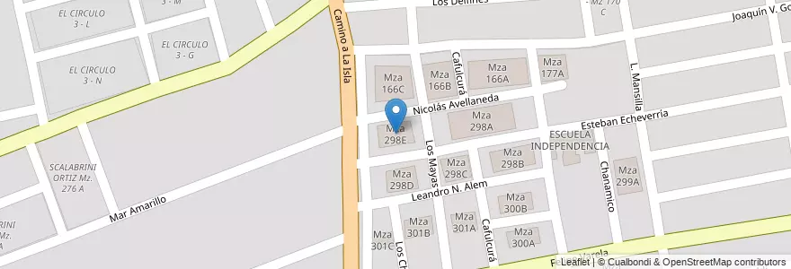 Mapa de ubicacion de Mza 298E en 아르헨티나, Salta, Capital, Municipio De Salta, Salta.