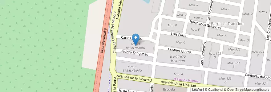 Mapa de ubicacion de Mza. 3 Bº BALNEARIO en آرژانتین, Salta, Capital, Municipio De Salta.