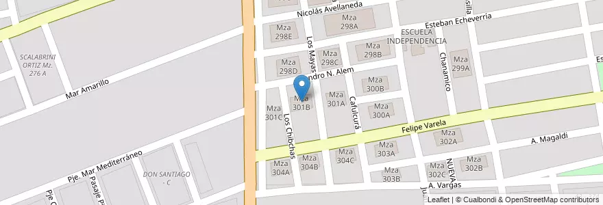 Mapa de ubicacion de Mza 301B en Argentinien, Salta, Capital, Municipio De Salta, Salta.