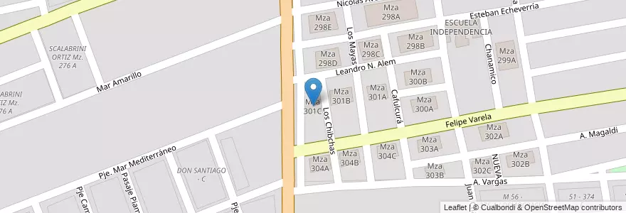 Mapa de ubicacion de Mza 301C en 아르헨티나, Salta, Capital, Municipio De Salta, Salta.