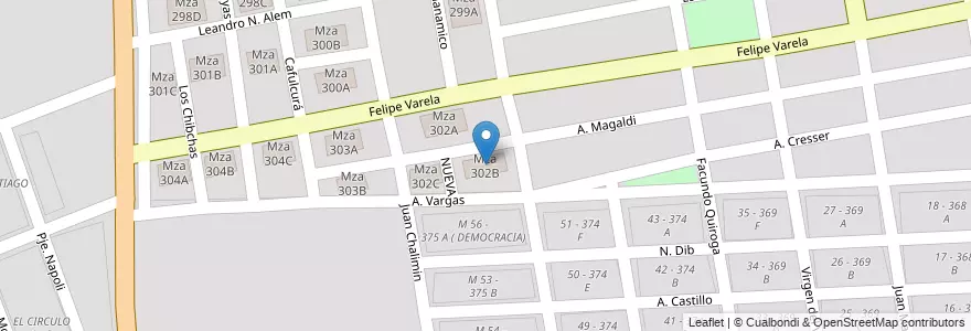 Mapa de ubicacion de Mza 302B en 阿根廷, Salta, Capital, Municipio De Salta, Salta.